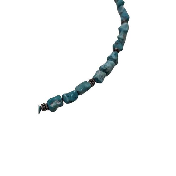 Turquoise &‎ Sterling Beaded Necklace Vintage 925 Clasp - Picture 2 of 5